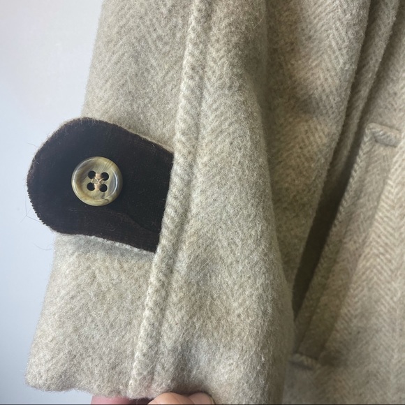 WESTFEILD wool trench coat size 12 made in Canada tan and brown button up - Picture 2 of 6